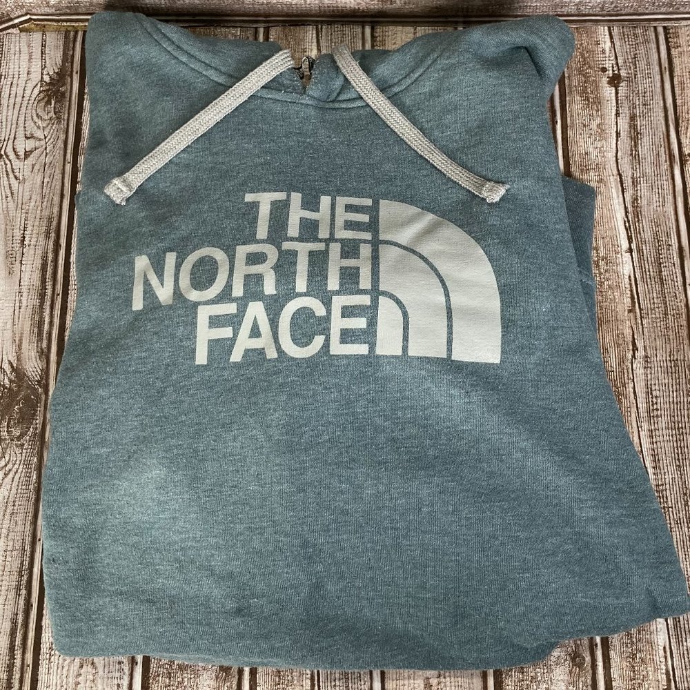 THE NORTH FACE Men's XL Hoodie Sweatshirt Pullover Logo Blue Gray Half Dome - Picture 3 of 5